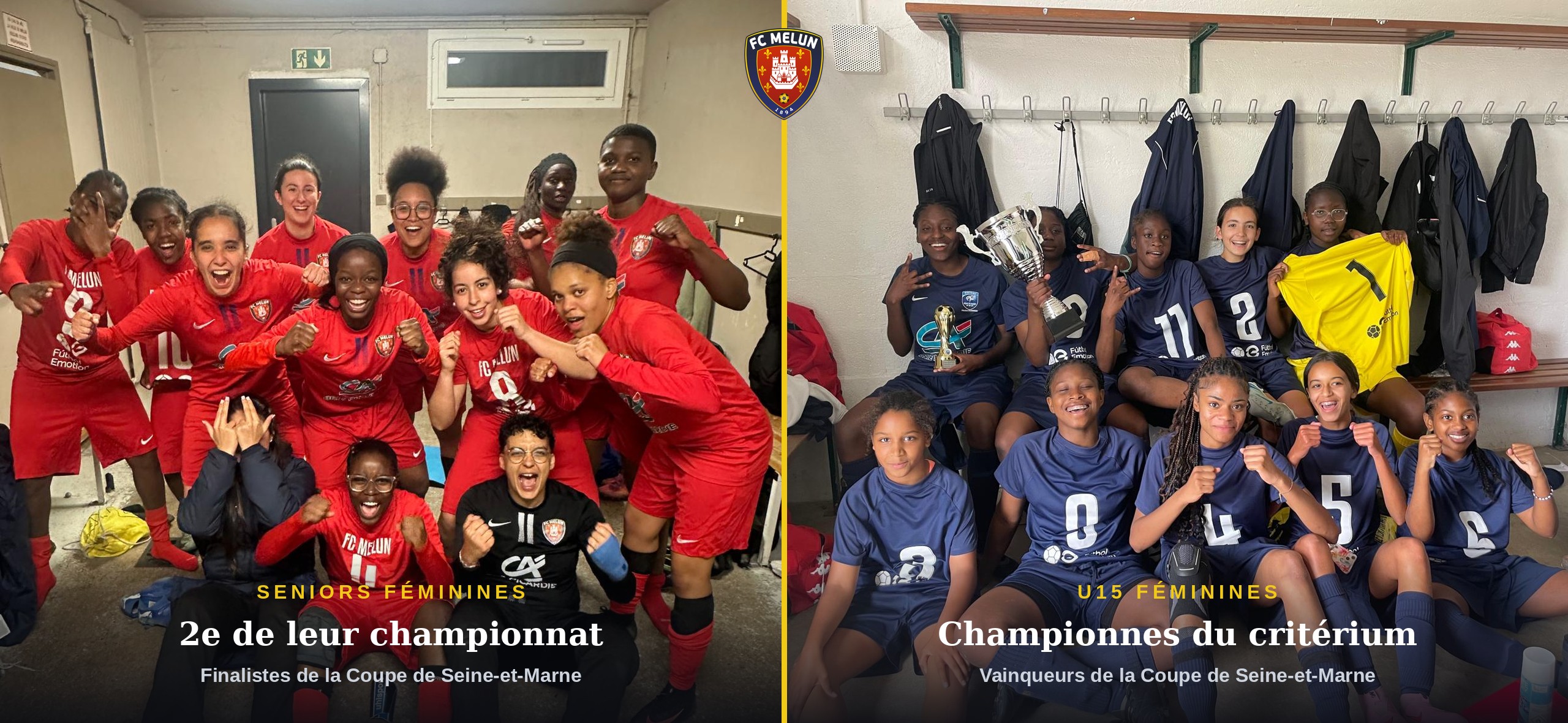 Les Seniors féminines du FC Melun, deuxièmes de leur championnat, et les U15 féminines, championnes du critérium et vainqueurs de la Coupe de Seine-et-Marne