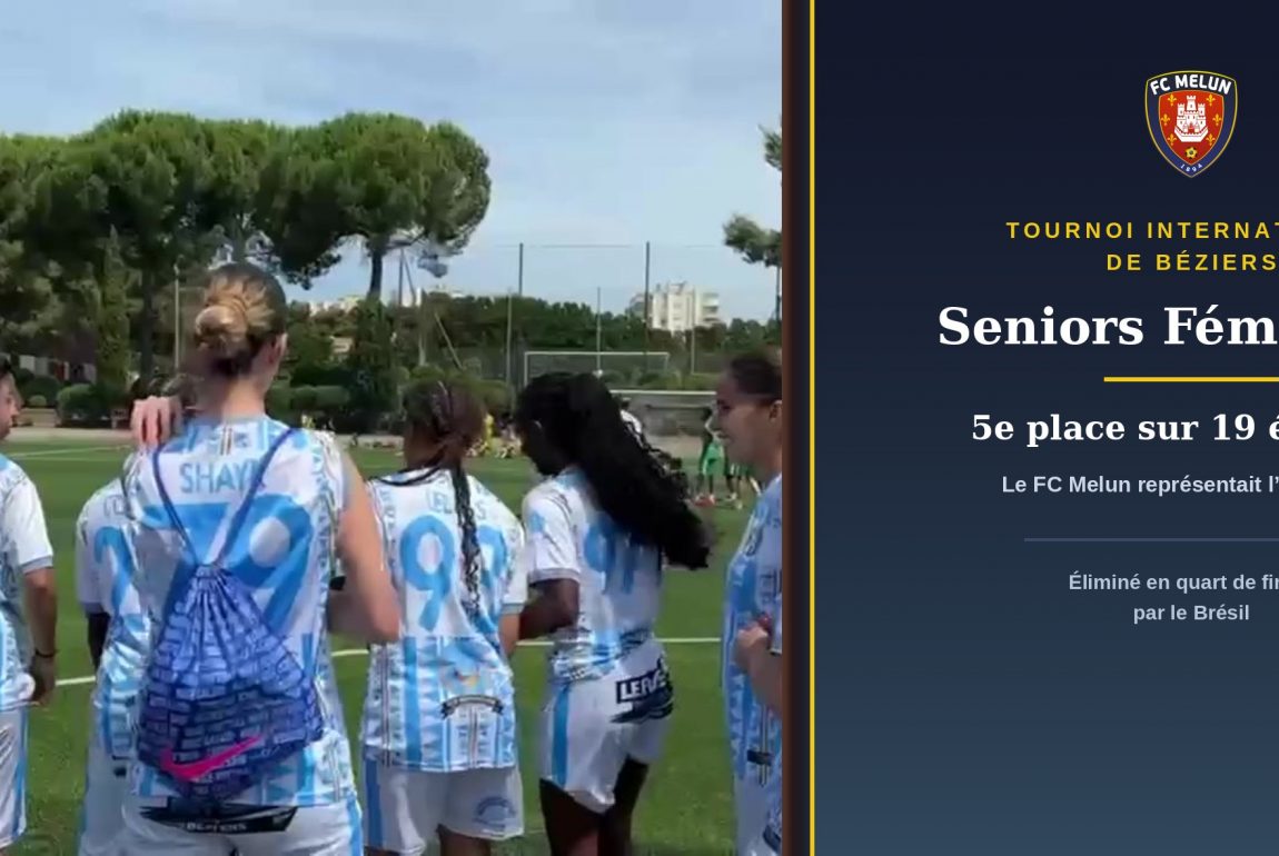 Les Seniors Féminines du FC Melun en maillot aux couleurs de l’Argentine lors du Tournoi international de Béziers, où elles terminent 5es sur 19 équipes