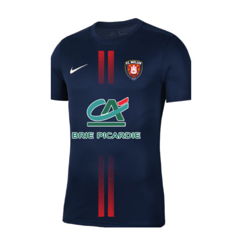 Maillot officiel FC Melun — Bleu marine, face avant, avec le blason du club