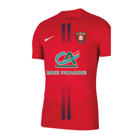 Maillot officiel FC Melun — Rouge, face avant, avec le blason du club