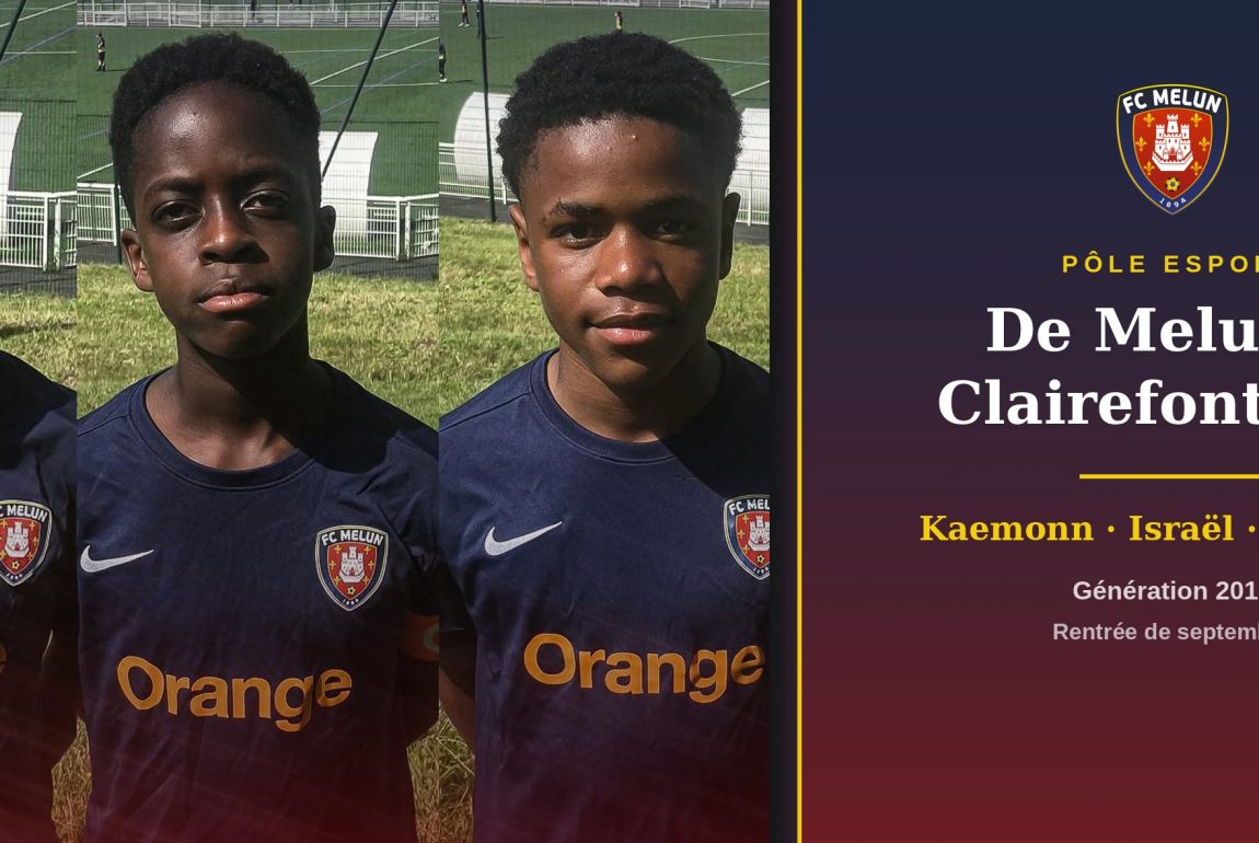 Kaemonn, Israël et Issoufou, trois joueurs U13 du FC Melun de la génération 2013, sélectionnés pour le Pôle Espoir de l’INF Clairefontaine
