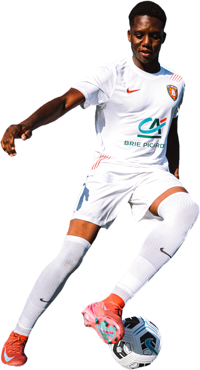 Joueur du FC Melun en conduite de balle